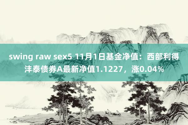 swing raw sex5 11月1日基金净值：西部利得沣泰债券A最新净值1.1227，涨0.04%
