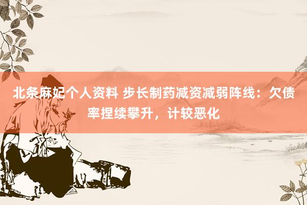 北条麻妃个人资料 步长制药减资减弱阵线：欠债率捏续攀升，计较恶化