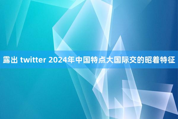 露出 twitter 2024年中国特点大国际交的昭着特征