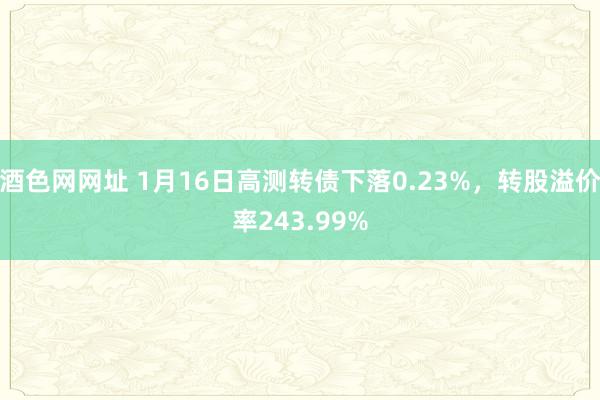 酒色网网址 1月16日高测转债下落0.23%，转股溢价率243.99%