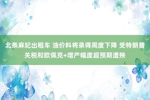 北条麻妃出租车 油价料将录得周度下降 受特朗普关税和欧佩克+增产幅度超预期遭殃