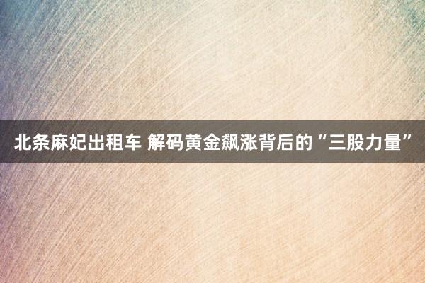 北条麻妃出租车 解码黄金飙涨背后的“三股力量”