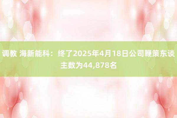 调教 海新能科：终了2025年4月18日公司鞭策东谈主数为44，878名